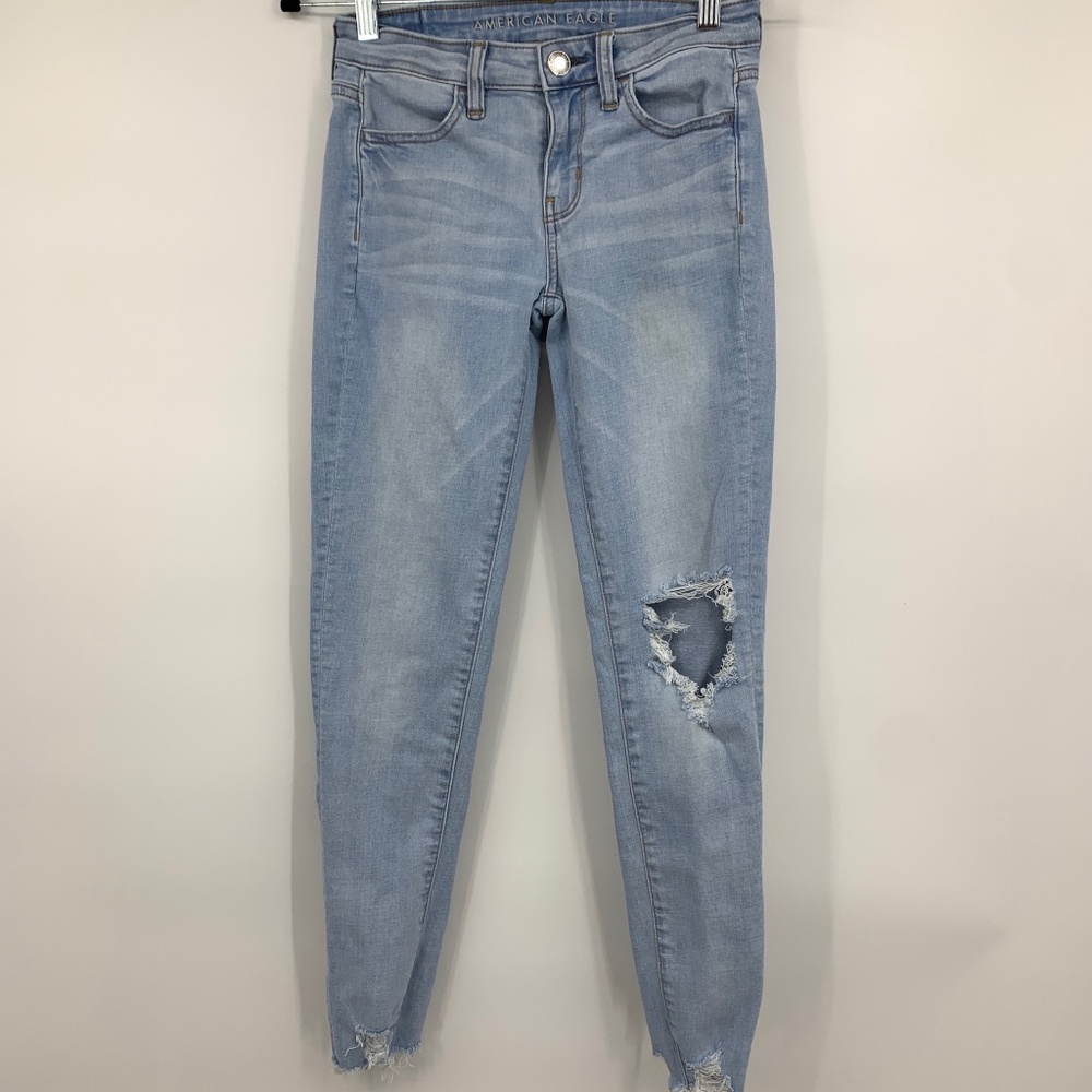 American Eagle women 0 jeans‎ jegging super stretch